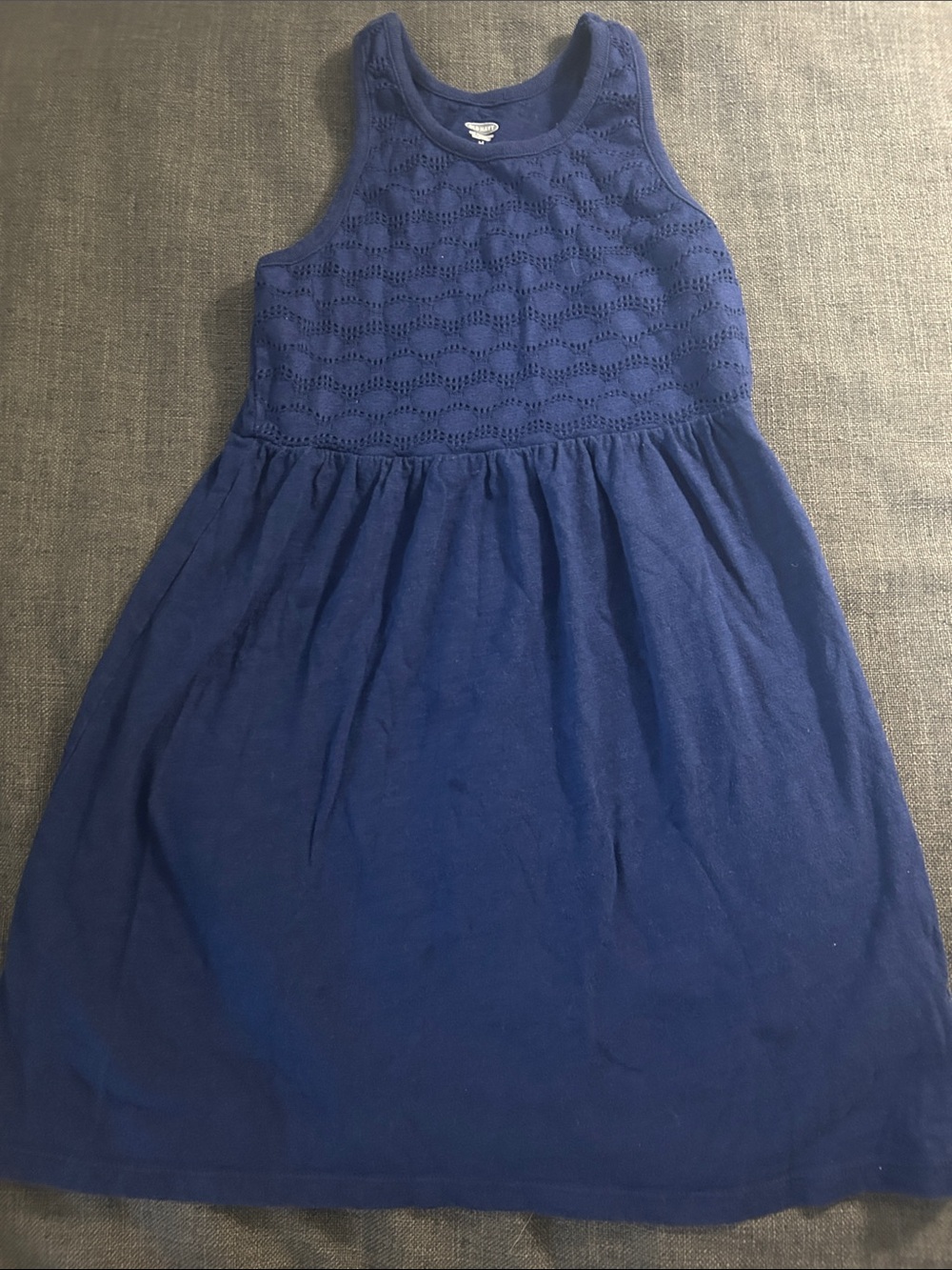 Old Navy Navy Sleeveless Eyelet Bodice Summer Dress